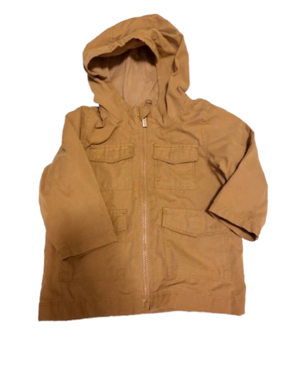 Old Navy 12-18 month Tan Camel Full-Zip Hooded Utility Cargo Jacket